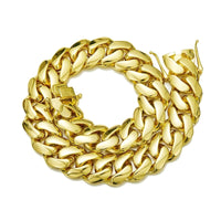 Miami Cuban Link Chain — 8–20mm Box Dragon Clasp, 14K Gold PVD Stainless Steel