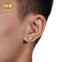 Moissanite Stud Earrings — 8.5mm Round, 925 Sterling Silver
