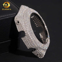 Iced Moissanite Watch Case & Bezel — Fits GA2100, VVS1 D-Color (925 Sterling Silver)
