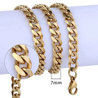 Curb Cuban Chain — 3–9mm, 18K Gold Plated Non-Tarnish Steel