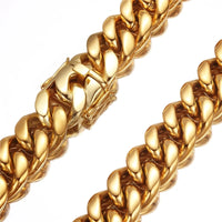 Miami Cuban Link Chain — 6–18mm Box Dragon Clasp, 18K Gold PVD Stainless Steel
