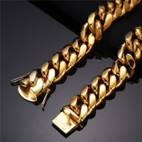 Miami Cuban Link Chain — 6–18mm Box Dragon Clasp, 18K Gold PVD Stainless Steel