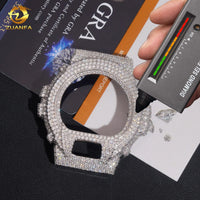 Iced Moissanite Watch Case & Bezel — Fits DW6900, VVS1 D-Color (925 Sterling Silver)