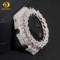 Iced Moissanite Spike Watch Case & Bezel — Fits GA2100, VVS1 D-Color (925 Sterling Silver)