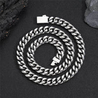 Miami Cuban Link Chain — 6–12mm Box Clasp, 18K Bonded Gold PVD
