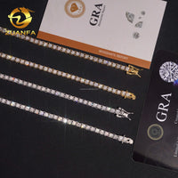 Moissanite Tennis Bracelet — 3mm D-VVS1, GRA-Certified, 18K Gold-Plated (925 Silver)