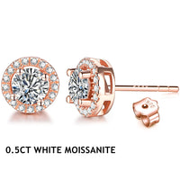 Moissanite Stud Earrings — 1ct D-Color VVS1, Passes a Diamond Tester (925 Silver)