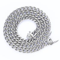Miami Cuban Link Chain — 8–14mm Engraved Clasp, Silver Non-Tarnish Steel