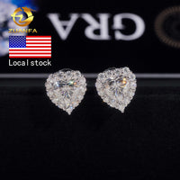 Moissanite Stud Earrings — 8.5mm Round, 925 Sterling Silver