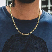 Miami Cuban Link Chain for Men — 18K Gold, Silver & Black Non-Tarnish Stainless Steel