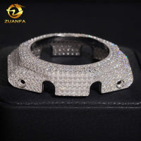 Iced Moissanite Watch Case & Bezel — Fits GA2100, VVS1 D-Color (925 Sterling Silver)