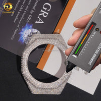 Iced Moissanite Watch Case & Bezel — Fits GA2100, VVS1 D-Color (925 Sterling Silver)