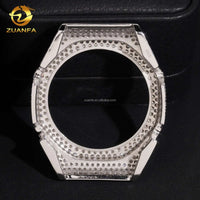 Iced Moissanite Watch Case & Bezel — Fits GA2100, VVS1 D-Color (925 Sterling Silver)