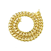 Miami Cuban Link Chain — 8–20mm Box Dragon Clasp, 14K Gold PVD Stainless Steel