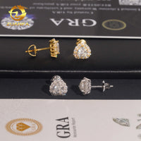 Moissanite Stud Earrings — 8.5mm Round, 925 Sterling Silver