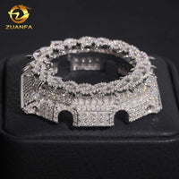 Iced Moissanite Spike Watch Case & Bezel — Fits GA2100, VVS1 D-Color (925 Sterling Silver)