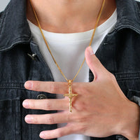 Crucifix Cross Necklace — Gold & Silver Non-Tarnish Stainless Steel