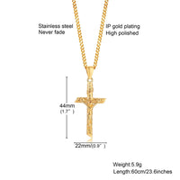 Crucifix Cross Necklace — Gold & Silver Non-Tarnish Stainless Steel