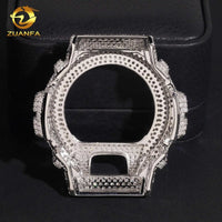 Iced Moissanite Watch Case & Bezel — Fits DW6900, VVS1 D-Color (925 Sterling Silver)