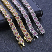 Baguette Tennis Chain — 8mm Square-Cut CZ, 18K Gold-Plated