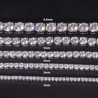 KNOBSPIN GRA Certified Moissanite Tennis Necklace 2/3/4/5/6.5mm Solid 925 Sterling Silver Diamond Tennis Necklaces for Women Man