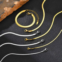 Blade Snake-Chain Bracelet — High-Polish Adjustable Stainless Steel