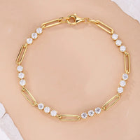 KNOBSPIN 3mm D Color Round Moissanite Bracelet Summer Fashion Jewelry GRA Certified s925 Sliver Plated 18k Bracelets for Women