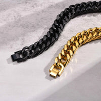 Chunky Cuban Link Bracelet — 10/12/15mm Bold Stainless Steel (Silver)