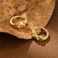 Gold Hoop Earrings for Women — CZ Heart, Star & Butterfly (18K Gold-Plated Steel)
