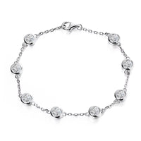 Bezel Moissanite Tennis Bracelet — 3mm D-Color, GRA-Certified (925 Silver)