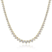 3-Claw Moissanite Tennis Necklace — D-VVS1, 18K White Gold-Plated (925 Silver)