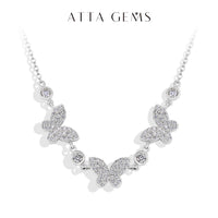 Moissanite Butterfly Pendant Necklace — DVVS1, 18K Gold-Plated (925 Silver)
