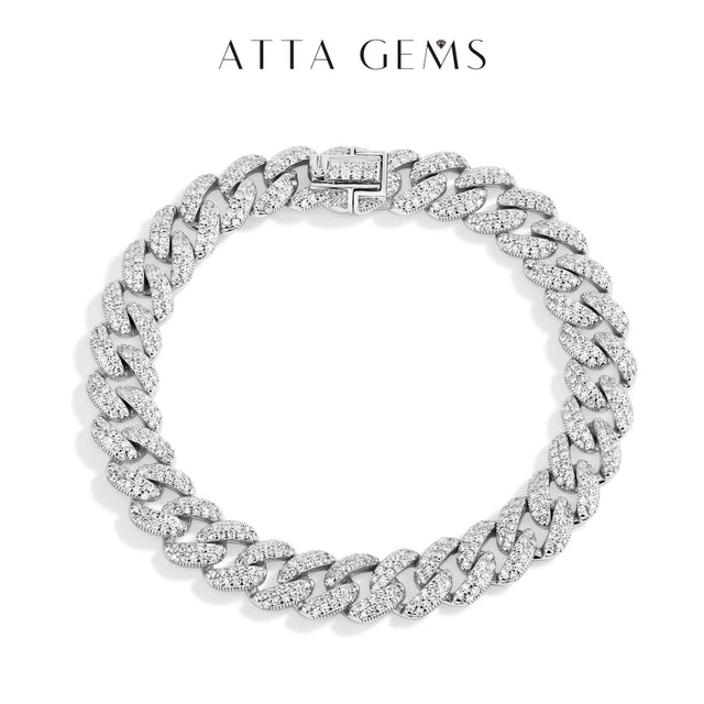 Men's Moissanite Tennis Bracelet — D-VVS1 Iced-Out (925 Silver, Gold-Plated)