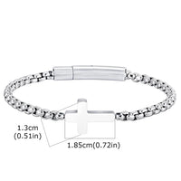 Box Chain Cross Bracelet — Non-Tarnish Stainless Steel