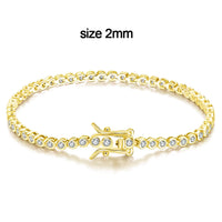 Moissanite Tennis Bracelet — 2mm D-Color, 18K White Gold-Plated (925 Silver)
