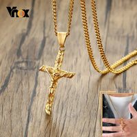 Crucifix Cross Necklace — Gold & Silver Non-Tarnish Stainless Steel
