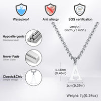 Men's Initial Letter Necklace — A to Z, Waterproof Stainless Steel