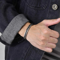 Chunky Retro Cuban Bracelet — Vintage Dome-Link Stainless Steel (Men's)
