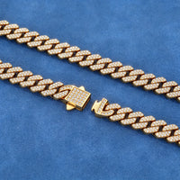 Moissanite Cuban Chain — 8mm 2-Row Prong, VVS1 Stainless Steel
