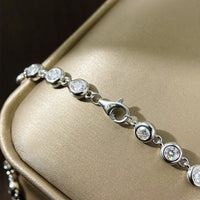 KNOBSPIN 3mm Moissanite Tennis Bracelet GRA Certified s925 Sterling Sliver Dainty Bezel Bracelets for Women Man Wedding Jewelry