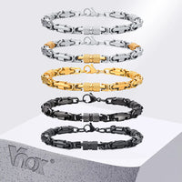 Byzantine Chain Bracelet — Oxidized Stainless Steel (Unisex)