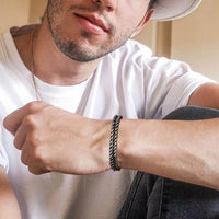 Bold Heavy Cuban Bracelet — 8/12mm Oxidized Stainless Steel (Silver / Gold / Black)