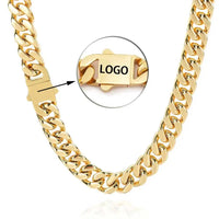 Diamond-Cut Cuban Chain — 8–14mm 4-Sided Faceted Stainless Steel