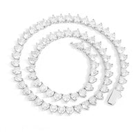 Heart-Cut Tennis Chain — 6mm CZ, 18K Gold-Plated Necklace