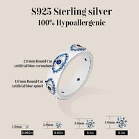Evil Eye Blue Corundum Ring — Gold-Plated (925 Sterling Silver)