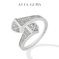 Double Snake Moissanite Ring — Adjustable, 18K Gold-Plated (925 Silver)