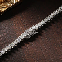 KNOBSPIN 3 Claw D VVS1 Moissanite Tennis Necklace s925 Sterling Silver 18k White Gold GRA Certified Wedding Necklaces for Women