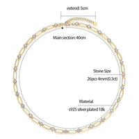 KNOBSPIN D VVS1 Moissanite Tennis Necklace s925 Sterling Silver Plated 18k Yellow Gold GRA Certified 18inch Necklaces for Women