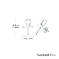 Men's Ankh Cross Earrings — Stainless Steel Huggie (Gold / Silver / Black)