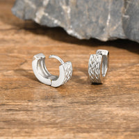 Celtic Knot Hoop Earrings — Small Stainless Steel Huggies (Gold / Silver / Black)
